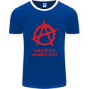 Amateur Anarchist Anarchism Activist Funny Mens Ringer T-Shirt FotL Royal Blue/White