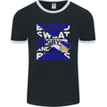 Blood Sweat Rugby and Beers Scotland Funny Mens Ringer T-Shirt FotL Black/White