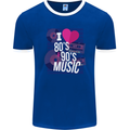 I Love 80s 90s Music Pop Rock Acid House Mens Ringer T-Shirt FotL Royal Blue/White