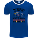 Weekend Forecast Cycling Cyclist Bicycle Mens Ringer T-Shirt FotL Royal Blue/White