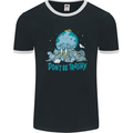 Climate Change Dont Be Trashy Environment Mens Ringer T-Shirt FotL Black/White