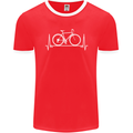 Cycling Heart Beat ECG Bike Bicycle Cyclist Mens Ringer T-Shirt FotL Red/White