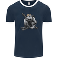 SAS Bulldog British Army Special Forces Mens Ringer T-Shirt FotL Navy Blue/White