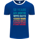52nd Birthday 52 Year Old Mens Ringer T-Shirt FotL Royal Blue/White