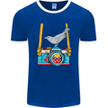 Camera With a Bird Photographer Photography Mens Ringer T-Shirt FotL Royal Blue/White