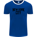 New York City as Worn by John Lennon Mens Ringer T-Shirt FotL Royal Blue/White