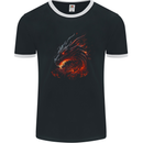 A Fierce Dragon Fantasy Art Mens Ringer T-Shirt FotL Black/White