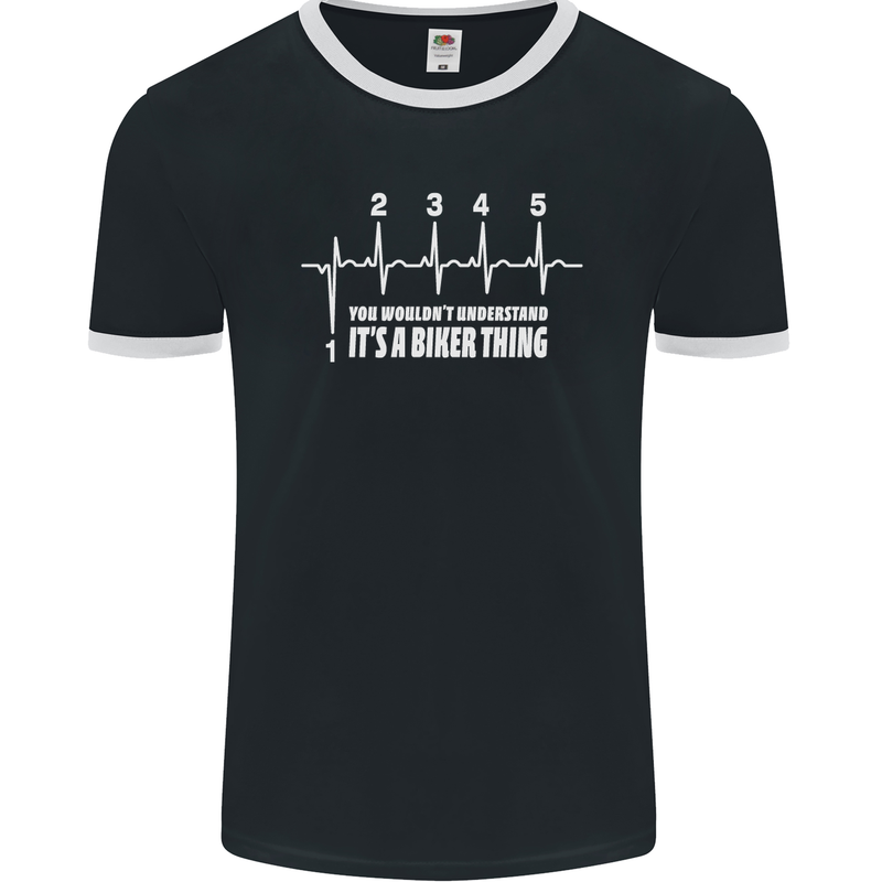 Its a Biker Thing Motorcycle Motorbike Mens Ringer T-Shirt FotL Black/White