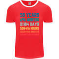 58th Birthday 58 Year Old Mens Ringer T-Shirt FotL Red/White