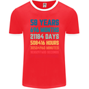 58th Birthday 58 Year Old Mens Ringer T-Shirt FotL Red/White