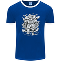 Viking Warrior Valhalla Odin Axe Gym God Mens Ringer T-Shirt FotL Royal Blue/White