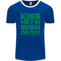 Kiss Me I'm Irish or Drunk St Patricks Day Mens Ringer T-Shirt FotL Royal Blue/White