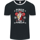 Single and Ready to Jingle Christmas Funny Mens Ringer T-Shirt FotL Black/White