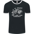 Leak Oil Motorcycle Motorbike Biker Mens Ringer T-Shirt FotL Black/White