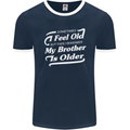 My Brother is Older 30th 40th 50th Birthday Mens Ringer T-Shirt FotL Navy Blue/White