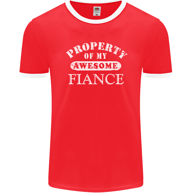 Property of My Awesome Fiance Mens Ringer T-Shirt FotL Red/White