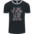 Christmas a Home for Every Shelter Dog Mens Ringer T-Shirt FotL Black/White
