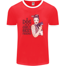 A Dog Is a Girl's Best Friend Chihuahua Mens Ringer T-Shirt FotL Red/White