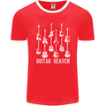 Guitar Heaven Guitarist Electric Acoustic Mens Ringer T-Shirt FotL Red/White