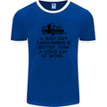 A Bad Day Caravanning Caravan Funny Mens Ringer T-Shirt FotL Royal Blue/White