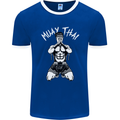 Muay Thai Fighter Mixed Martial Arts MMA Mens Ringer T-Shirt FotL Royal Blue/White