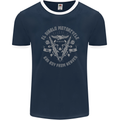 El Diablo Motorcycle Motorbike Biker Mens Ringer T-Shirt FotL Navy Blue/White