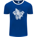 Biker Prayer Biker Motorcycle Motorbike Mens Ringer T-Shirt FotL Royal Blue/White