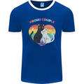 LGBT Proud Couple Funny Gay Cats Mens Ringer T-Shirt FotL Royal Blue/White