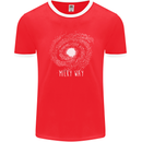 The Milky Way Astronomy Solar System Planet Mens Ringer T-Shirt FotL Red/White
