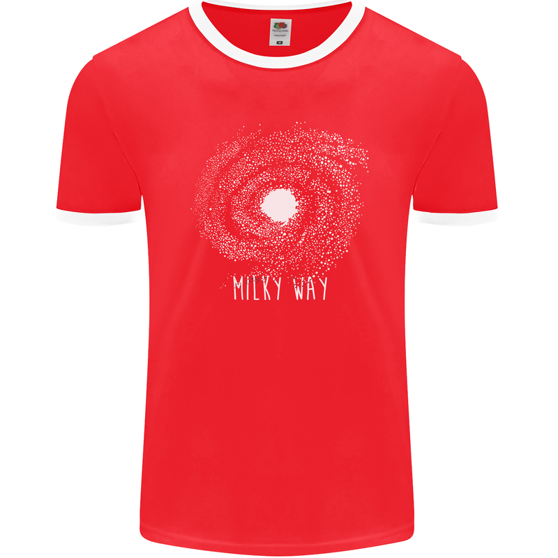 The Milky Way Astronomy Solar System Planet Mens Ringer T-Shirt FotL Red/White