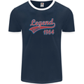 Legend Since 59th Birthday 1964 Mens Ringer T-Shirt FotL Navy Blue/White