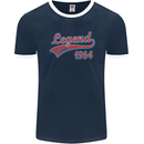 Legend Since 59th Birthday 1964 Mens Ringer T-Shirt FotL Navy Blue/White