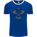 Rising Pheonix Motivational Message Quote Mens Ringer T-Shirt FotL Royal Blue/White