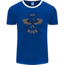 Rising Pheonix Motivational Message Quote Mens Ringer T-Shirt FotL Royal Blue/White
