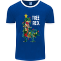 Tree Rex T-Rex Funny Christmas Dinosaur Mens Ringer T-Shirt FotL Royal Blue/White