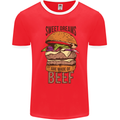 Food Sweet Dreams Beef Funny Chef BBQ Cook Mens Ringer T-Shirt FotL Red/White