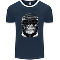 Ghetto Blaster Skull Mens Ringer T-Shirt FotL Navy Blue/White