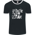 Peace is Dead War Anarchy Anarchist Skull Mens Ringer T-Shirt FotL Black/White