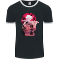 Anime Samurai Woman With Sword Mens Ringer T-Shirt FotL Black/White