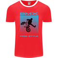 BMX Freestyle Cycling Bicycle Bike Mens Ringer T-Shirt FotL Red/White