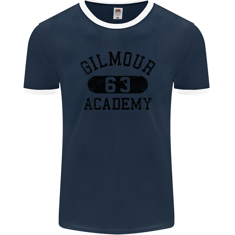 Dave Gilmour Academy 63 Mens Ringer T-Shirt FotL Navy Blue/White