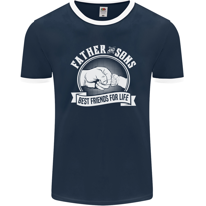 Father & Sons Best Friends for Life Mens Ringer T-Shirt FotL Navy Blue/White