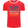 60th Birthday 60 Year Old Mens Ringer T-Shirt FotL Red/White