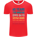 60th Birthday 60 Year Old Mens Ringer T-Shirt FotL Red/White