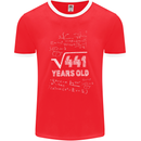 21st Birthday 21 Year Old Geek Funny Maths Mens Ringer T-Shirt FotL Red/White