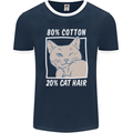 Part Cotton Part Cat Hair Funny Mens Ringer T-Shirt FotL Navy Blue/White