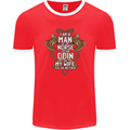 Funny Viking Wife Quote Wedding Anniversary Mens Ringer T-Shirt FotL Red/White