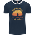 Fishing Mom Like a Normal but Cooler Mens Ringer T-Shirt FotL Navy Blue/White