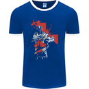 St Georges Day Knights Templar Crusader Mens Ringer T-Shirt FotL Royal Blue/White