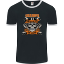 Biker Grandpa the Man Myth Legend Funny Mens Ringer T-Shirt FotL Black/White